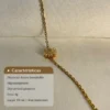 Características Pulsera Girasol Antiestrés Infografía con las características de la pulsera: material acero inoxidable, hipoalergénico, dije girasol, peso 6g y largo 18cm + 4cm.